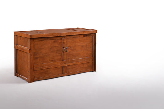 Night and Day Furniture Murphy Cabinet Beds Cherry / Frame With Gel Memory Foam Mattress Murphy Cube Solid Hardwood Cabinet Bed - Online Only