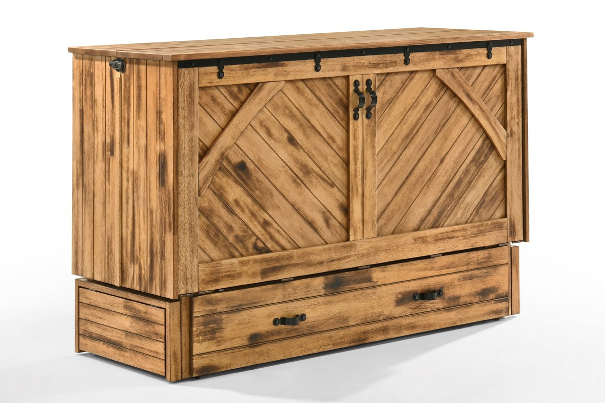 Night and Day Furniture Murphy Cabinet Beds Ranchero Murphy Cabinet Bed with Tri-Fold Foam Mattress - Available in 3 Colours
