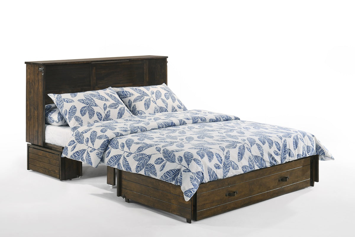 Night and Day Furniture Murphy Cabinet Beds Wildwood Brown Ranchero Murphy Cabinet Bed with Tri-Fold Foam Mattress - Available in 3 Colours