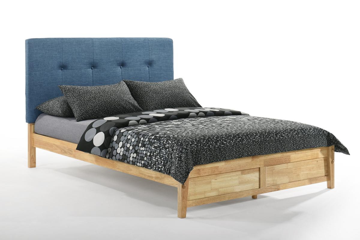 Night and Day Furniture Platform Beds Queen / Teal / Natural Paprika P-Series Platform Bed - 4 Wood Leg Colors Available