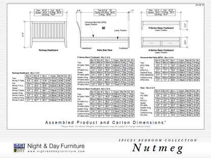 Night and Day Furniture Platform Beds Nutmeg Platform Bed - 5 Colours Available