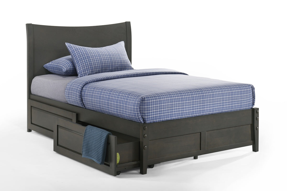 Night and Day Furniture Platform Beds Twin / Stonewash / Platform Bed with set of 2 storage drawers Blackpepper Platform Bed - 3 Finishes Available