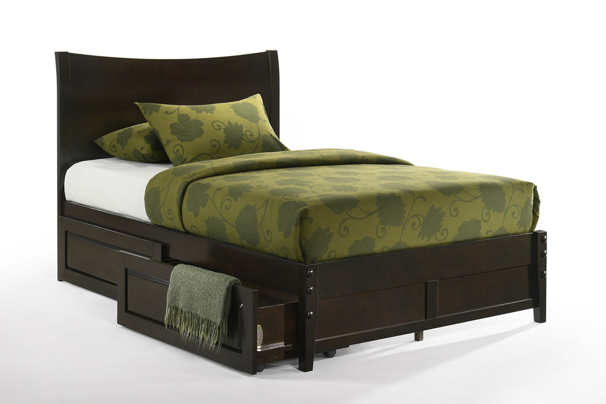 Night and Day Furniture Platform Beds Twin / Chocolate / Platform Bed with set of 2 storage drawers Blackpepper Platform Bed - 3 Finishes Available