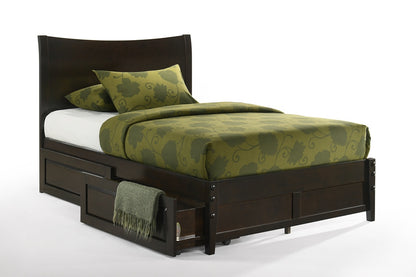 Night and Day Furniture Platform Beds Twin / Chocolate / Platform Bed with set of 2 storage drawers Blackpepper Platform Bed - 3 Finishes Available