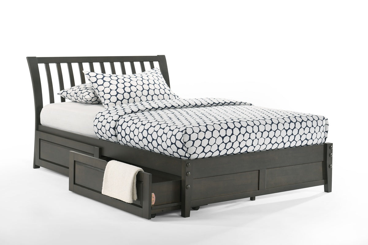 Night and Day Furniture Platform Beds Queen / Stonewash / Platform Bed with set of 2 storage drawers Nutmeg Platform Bed - 5 Colours Available