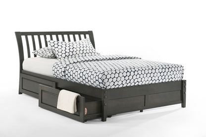 Night and Day Furniture Platform Beds Queen / Stonewash / Platform Bed with set of 2 storage drawers Nutmeg Platform Bed - 5 Colours Available