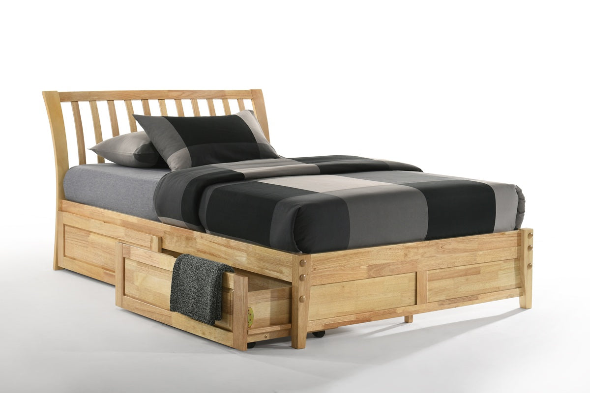 Night and Day Furniture Platform Beds Queen / Natural / Platform Bed with set of 2 storage drawers Nutmeg Platform Bed - 5 Colours Available