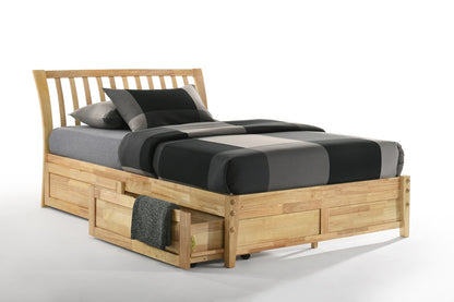 Night and Day Furniture Platform Beds Queen / Natural / Platform Bed with set of 2 storage drawers Nutmeg Platform Bed - 5 Colours Available