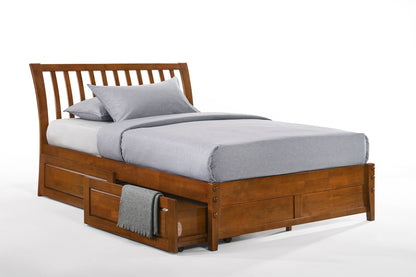 Night and Day Furniture Platform Beds Queen / Cherry / Platform Bed with set of 2 storage drawers Nutmeg Platform Bed - 5 Colours Available