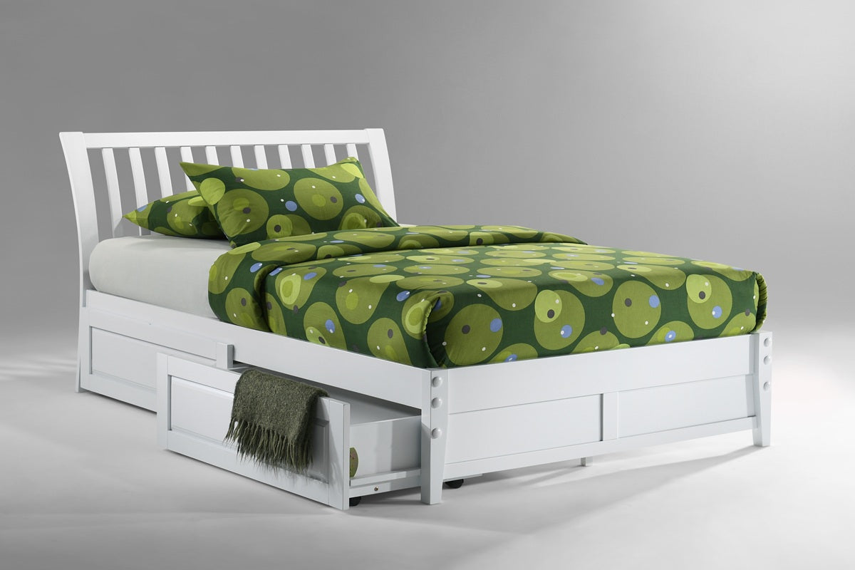 Night and Day Furniture Platform Beds Queen / White / Platform Bed with set of 2 storage drawers Nutmeg Platform Bed - 5 Colours Available