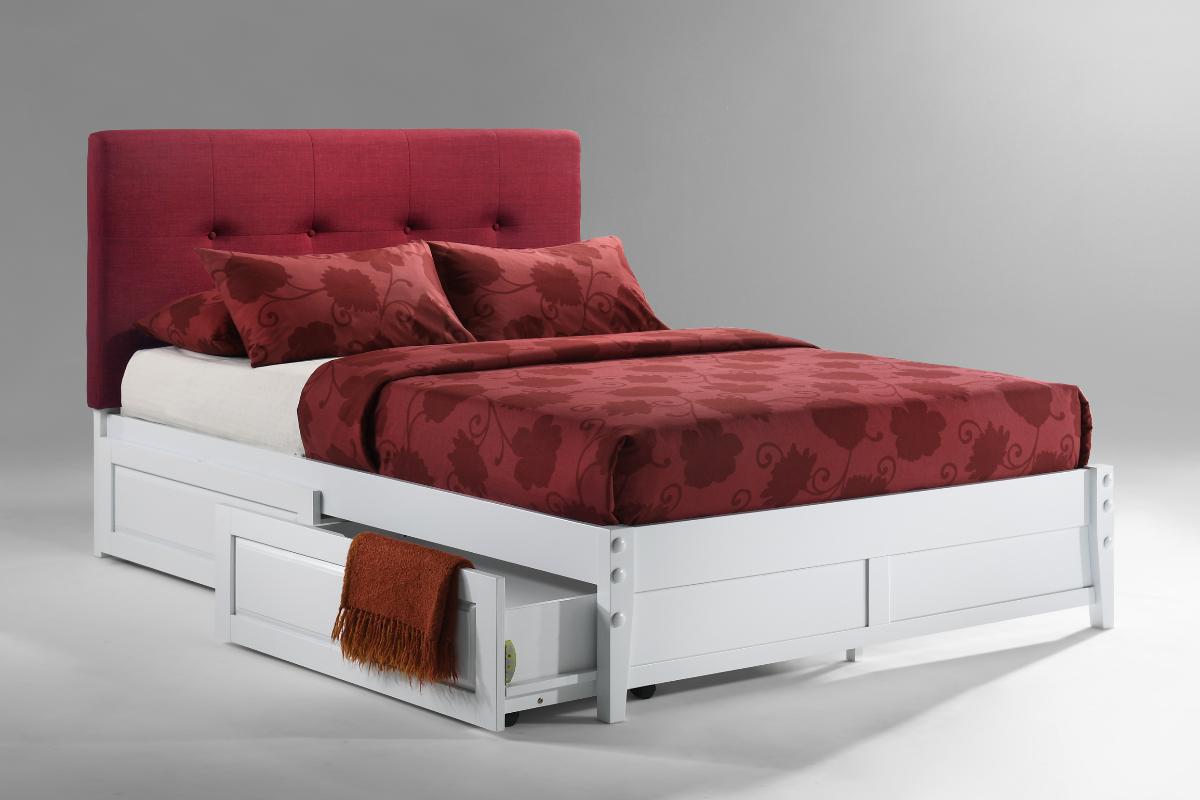 Night and Day Furniture Platform Beds Twin / White / Platform Bed with set of 2 storage drawers Paprika Platform Bed - 5 Colors Available