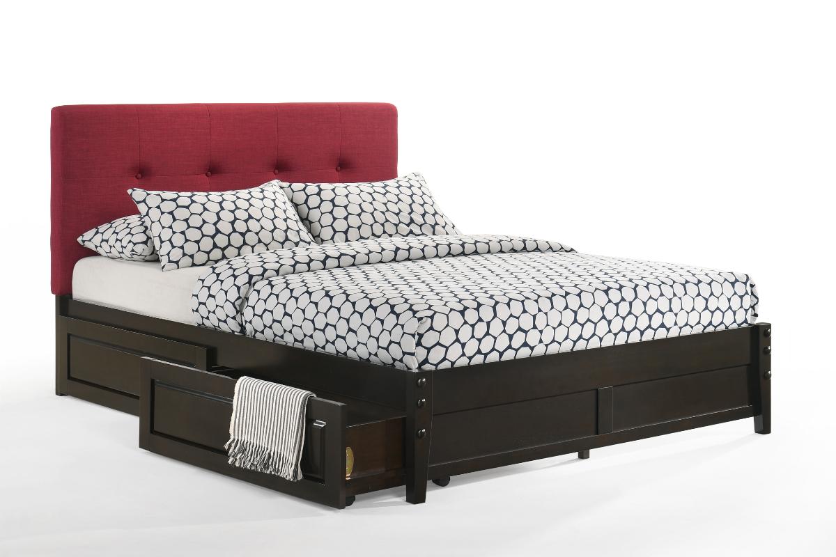 Night and Day Furniture Platform Beds Twin / Dark Chocolate / Platform Bed with set of 2 storage drawers Paprika Platform Bed - 5 Colors Available