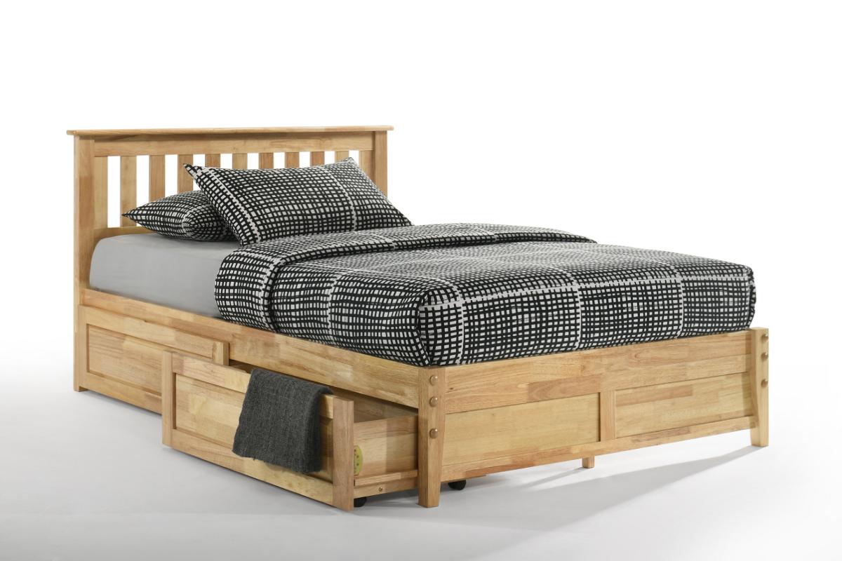 Night and Day Furniture Platform Beds Queen / Natural / Platform Bed with set of 2 storage drawers Rosemary Platform Bed - 5 Colours Available