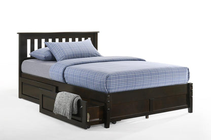 Night and Day Furniture Platform Beds Queen / Dark Chocolate / Platform Bed with set of 2 storage drawers Rosemary Platform Bed - 5 Colours Available