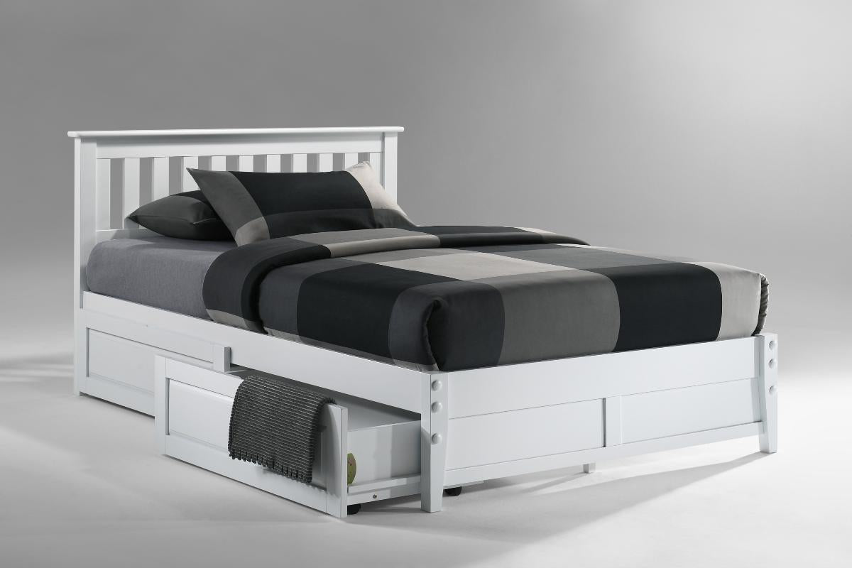 Night and Day Furniture Platform Beds Queen / White / Platform Bed with set of 2 storage drawers Rosemary Platform Bed - 5 Colours Available