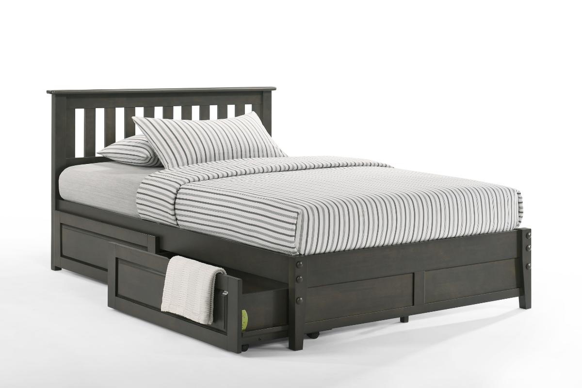 Night and Day Furniture Platform Beds Queen / Stonewash / Platform Bed with set of 2 storage drawers Rosemary Platform Bed - 5 Colours Available