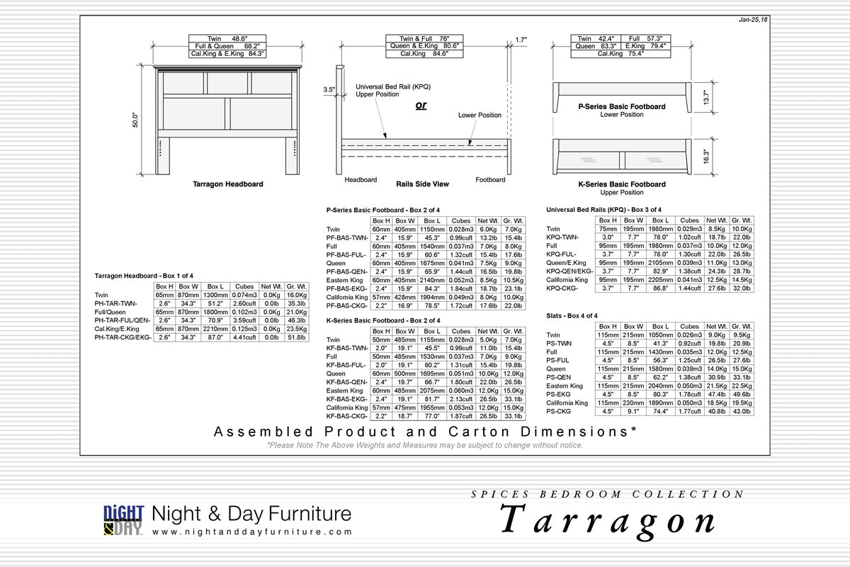 Night and Day Furniture Platform Beds Tarragon Platform Bed - 5 Finishes Available