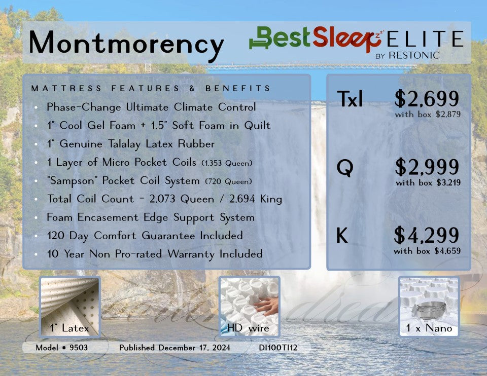 Restonic Mattress Demo/Floor Model King Best Sleep Elite Montmorency King - Demo/Floor Model