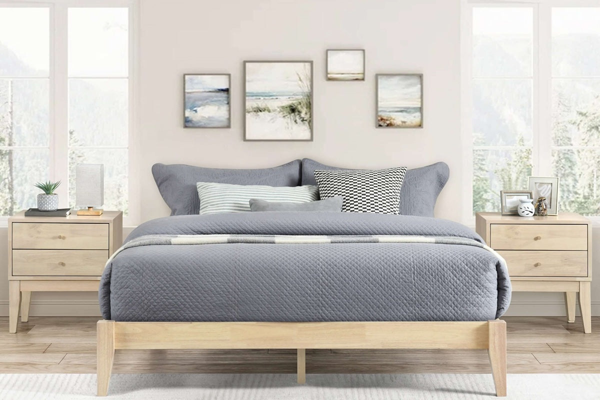 Sinca Platform Beds Full / Natural / Add 1 Nightstand Layla Headboard with Willa Platform Bed