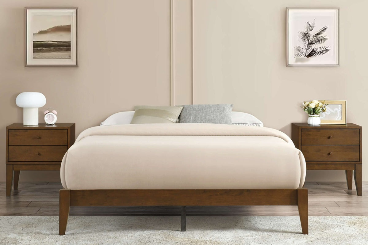 Sinca Platform Beds Full / Walnut / Add 1 Nightstand George Headboard with Willa Platform Bed