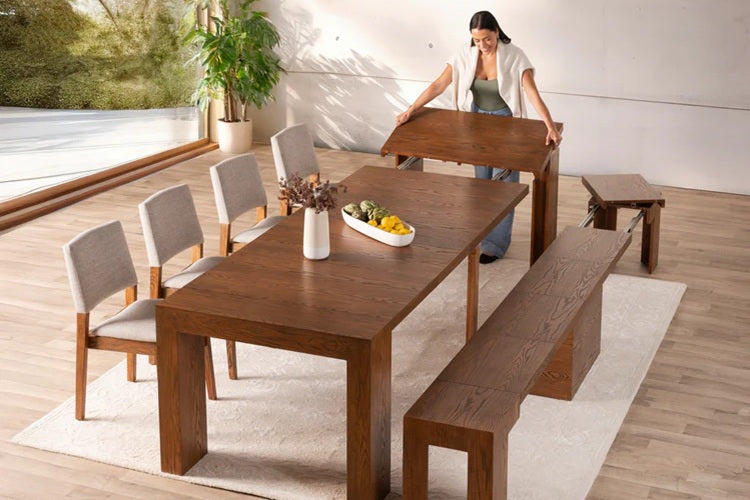 Transformer Table Indoor Furniture American Walnut Transformer Indoor Dining Set - The Host