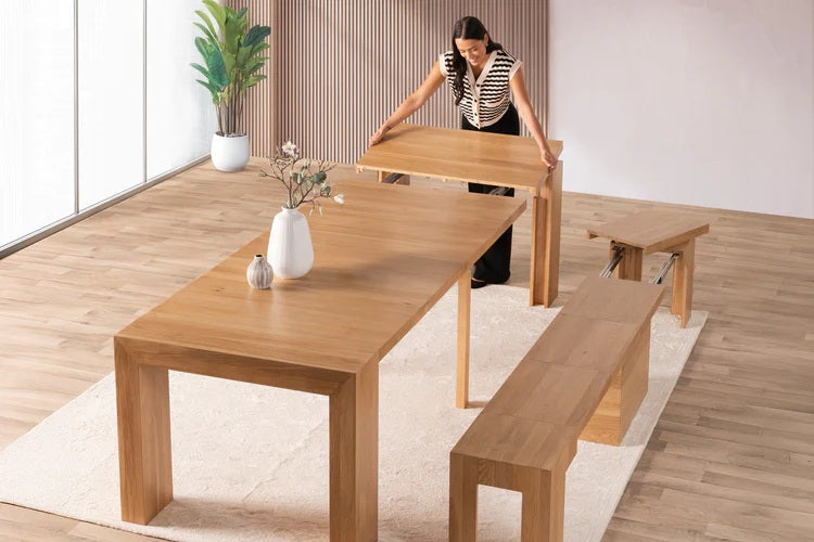 Transformer Table Indoor Furniture Scandinavian Oak Transformer Indoor Dining Set - The Practical