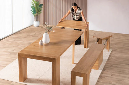 Transformer Table Indoor Furniture Scandinavian Oak Transformer Indoor Dining Set - The Practical