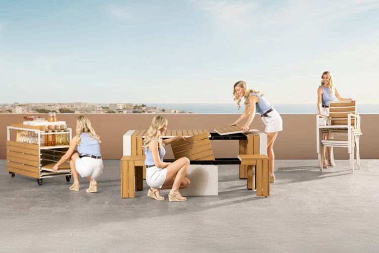 Transformer Table Outdoor Furniture Transformer Outdoor Dining Set - The Practical