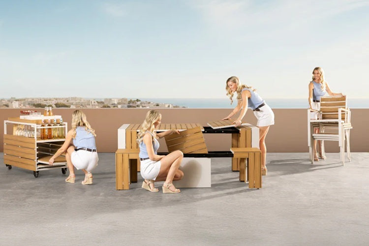 Transformer Table Outdoor Furniture Transformer Outdoor Dining Set - The Host