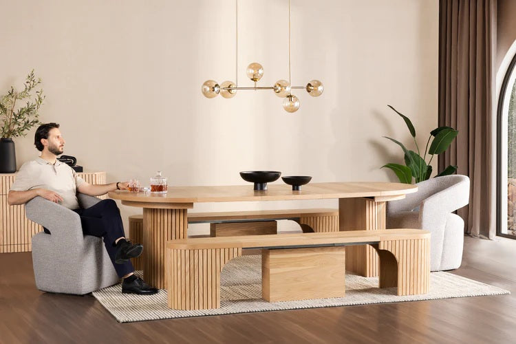 Transformer Table Round Dining Furniture Transformer Round Dining Set - The Gathering