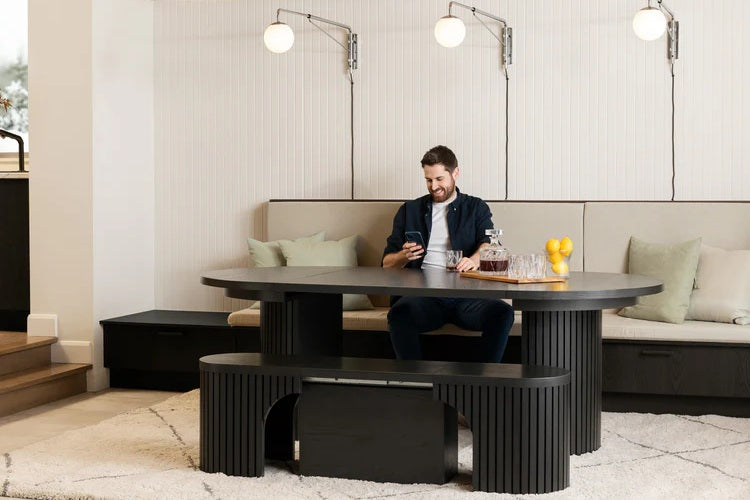 Transformer Table Round Dining Furniture Smoked Hickory Transformer Round Dining Set - The Practical