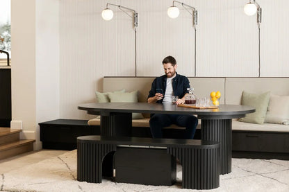 Transformer Table Round Dining Furniture Smoked Hickory Transformer Round Dining Set - The Practical