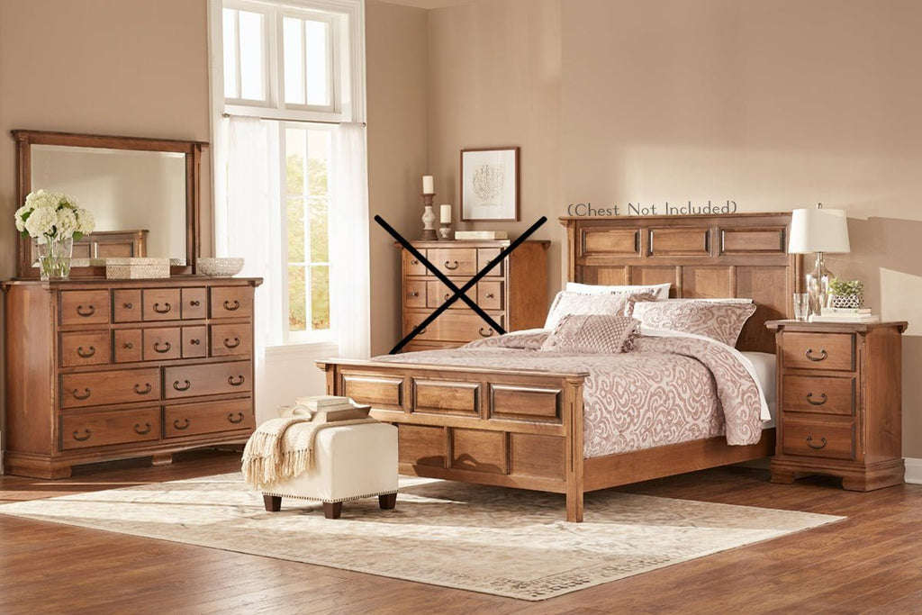 Witmer Furniture Bedroom Suite Bed Dresser Mirror and Nightstand Stonehaven King Floor Model Maple Bedroom Suite - 50% OFF - ONLY 1 LEFT