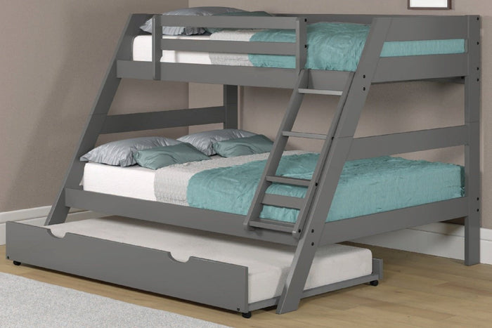 Woodcrest Bunk Beds Grey / Bunkbed Only Chester Twin over Full Bunk Bed