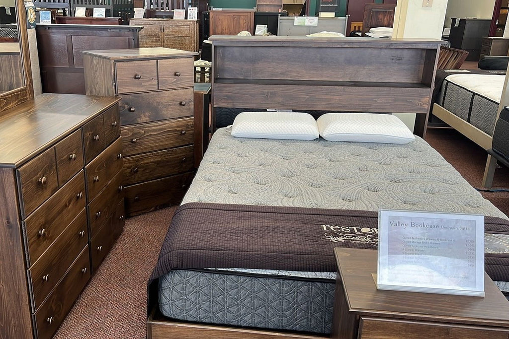 Best Sleep Centre Inc. Solid Wood Pine Bedroom Furniture Valley Bookcase Pine Bedroom Suite