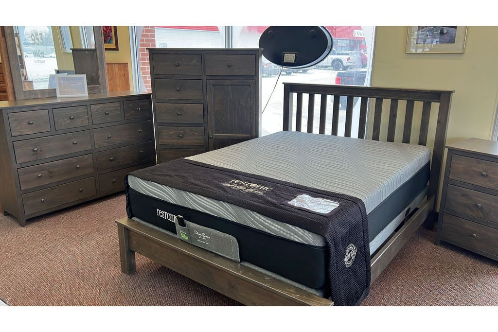 Best Sleep Centre Inc. Solid Wood Pine Bedroom Furniture Shaker Queen Bed with Low Footboard Only Harristown Bedroom Suite