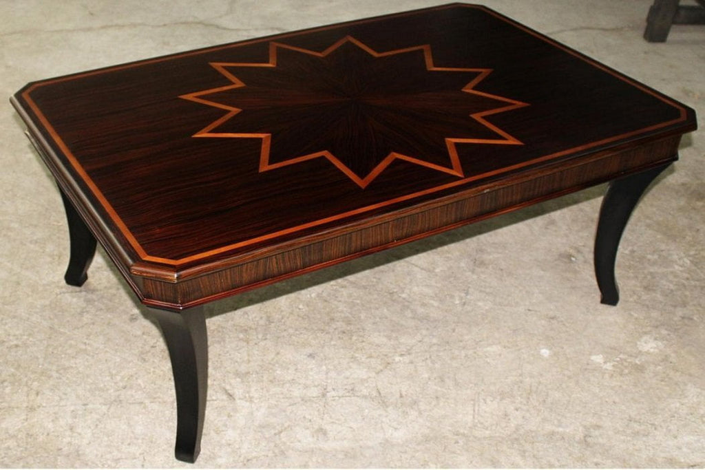 Best Sleep Centre Opportunity Buys Wayfair Returns Lot 793 - Madagascar Ebony Hand Carved Star Inlay Low Top Coffee Table