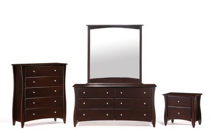 Night and Day Furniture Bedroom Chocolate / 4 Piece Bundle (Includes Mirror) Clove Case Goods