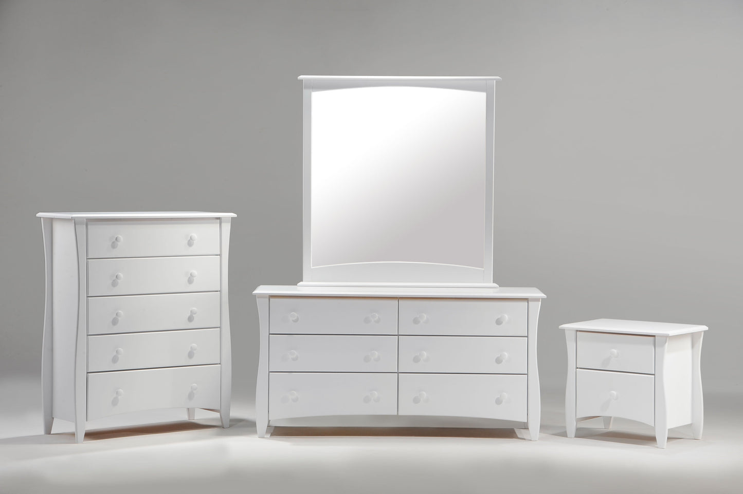 Night and Day Furniture Bedroom White / 4 Piece Bundle (Includes Mirror) Clove Case Goods