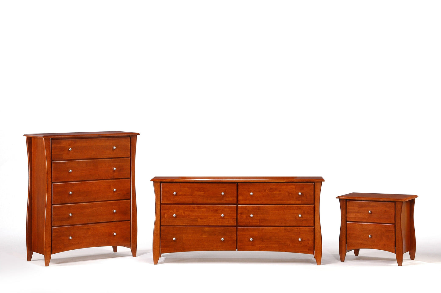 Night and Day Furniture Bedroom Cherry / 3 Piece Bundle (No Mirror) Clove Case Goods - Many Colors To Choose From