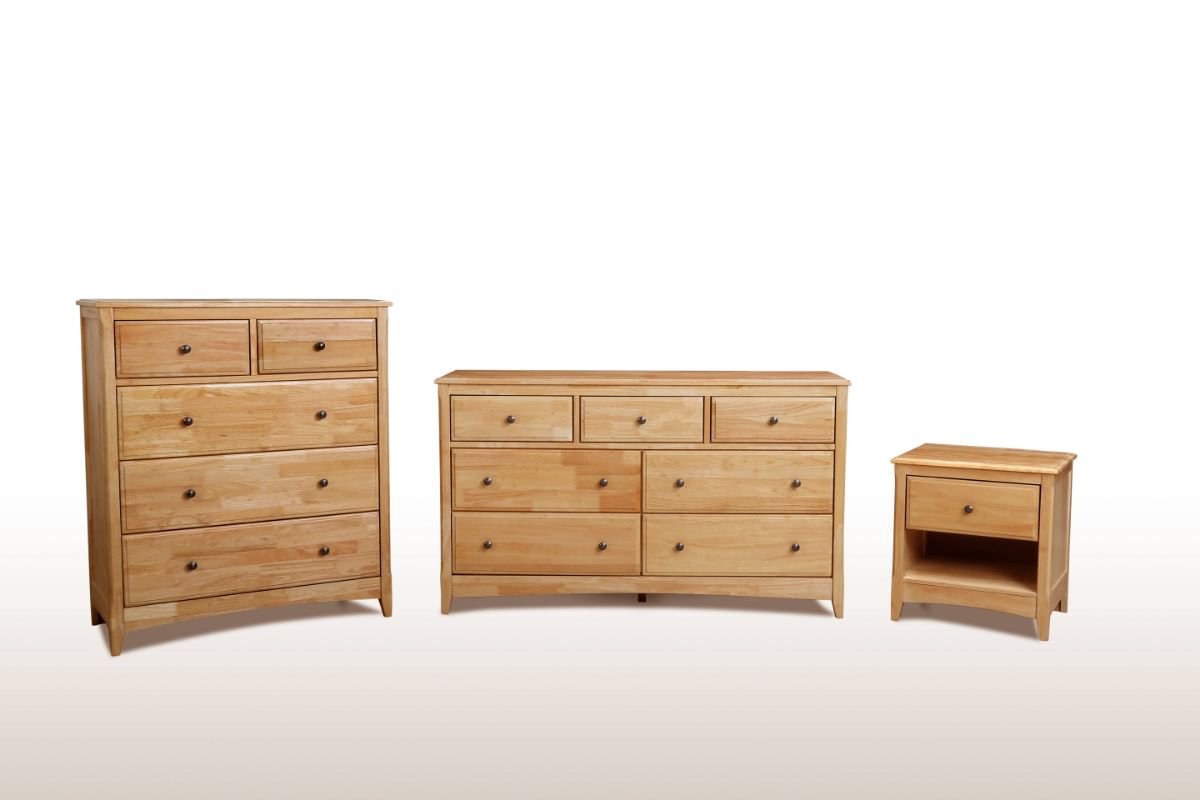 Night and Day Furniture Bedroom Medium Oak / 3 Piece Bundle (No Mirror) Secrets Case Goods - Many Colors To Choose From