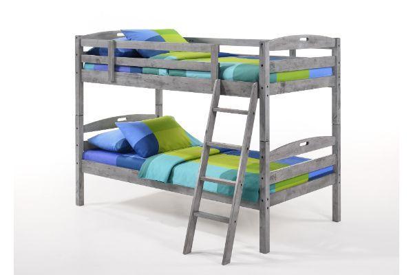 Sesame Twin over Twin Bunk Bed Rustic Grey