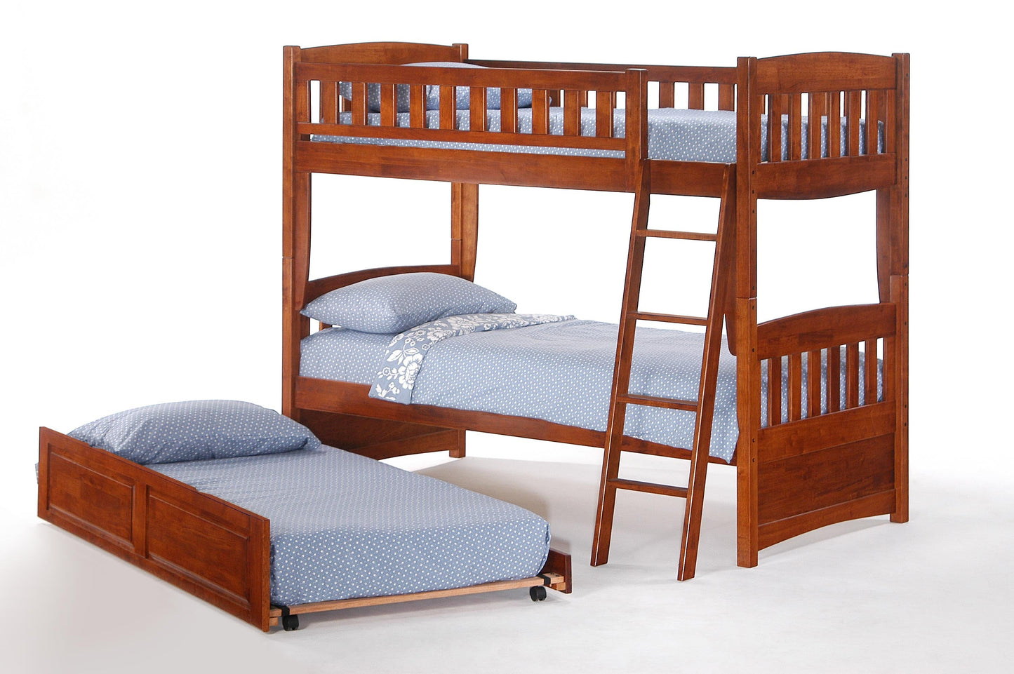 Night and Day Furniture Bunk Beds Cherry / Bunkbed with trundle bed Cinnamon Twin Over Twin Bunk Bed (5 Colors Available)