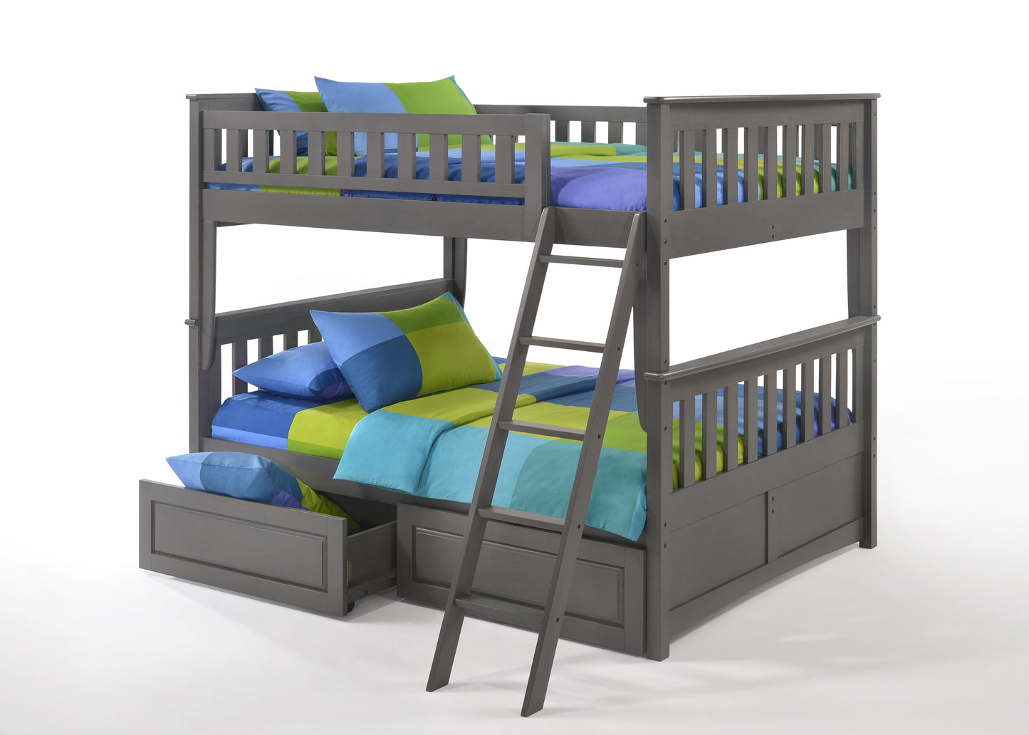 Night and Day Furniture Bunk Beds Cherry / Bunkbed with set of 2 storage drawers Ginger Full Over Full Bunk Bed (5 Colors Available)
