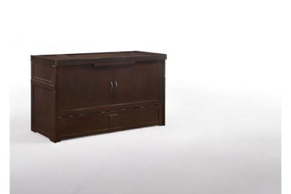 Night and Day Furniture Cabinet Beds Chocolate Murphy Cube Cabinet Bed