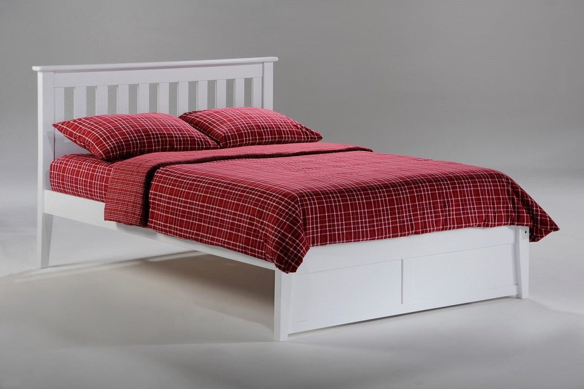 Night and Day Furniture Platform Beds Queen / White / No Underbed Drawers Rosemary Low Platform Bed (P-Series)