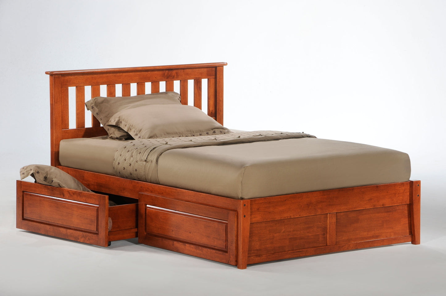 Night and Day Furniture Platform Beds Queen / Cherry / 1 Pair Underbed Drawers Rosemary High Platform Universal Bed