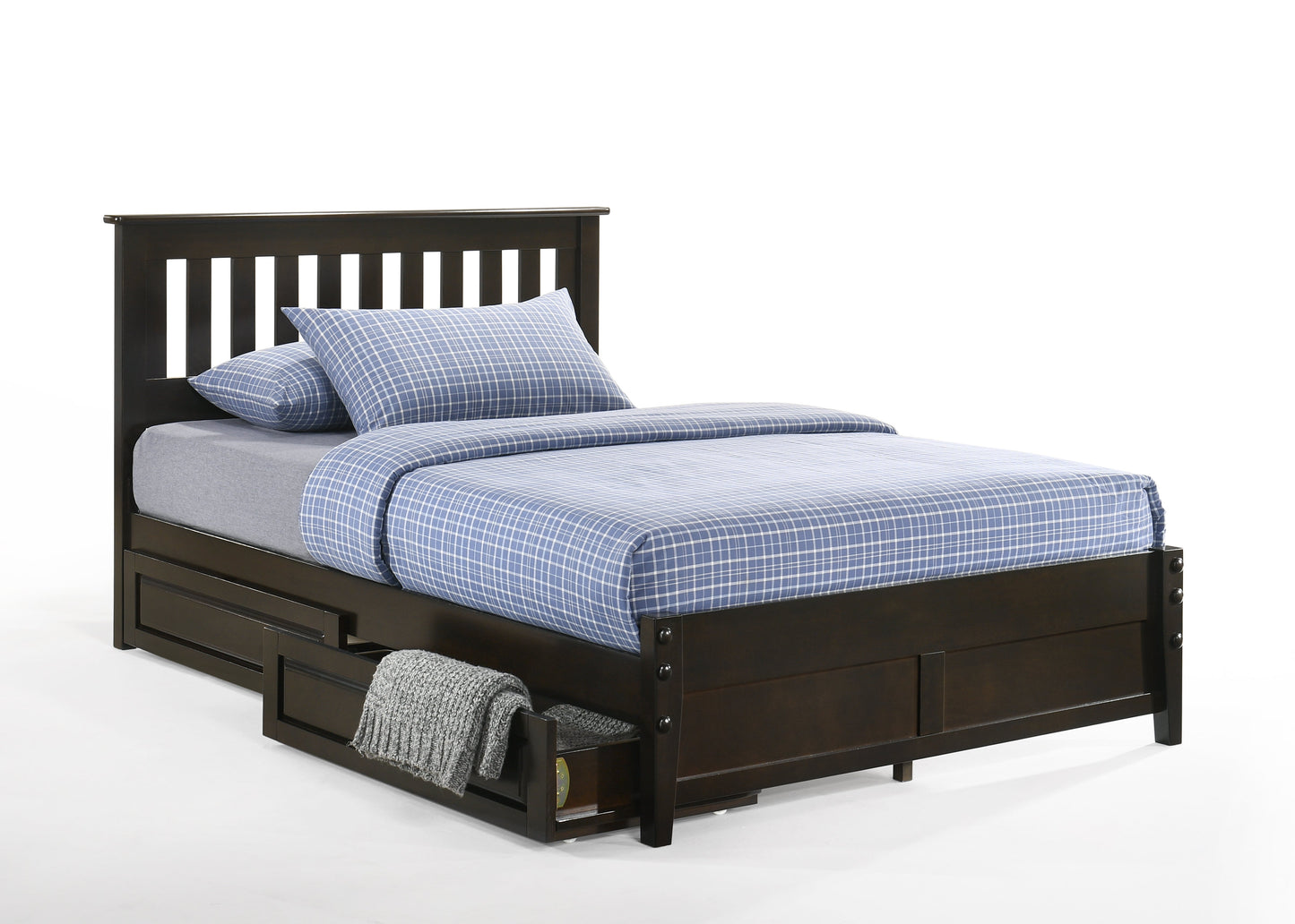 Night and Day Furniture Platform Beds Queen / Dark Chocolate / 1 Pair Underbed Drawers Rosemary High Platform Universal Bed