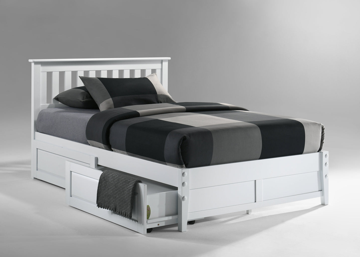 Night and Day Furniture Platform Beds Queen / White / 1 Pair Underbed Drawers Rosemary High Platform Universal Bed