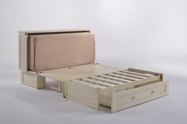 Daisy Murphy Cabinet Bed with Queen Gel Memory Foam Mattress - Available in 3 Colours - Buttercream